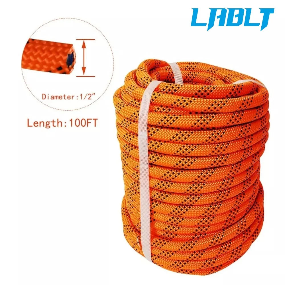 Double Braid Polyester Arborist Rope for Tree Rigging (1/2" x 100')