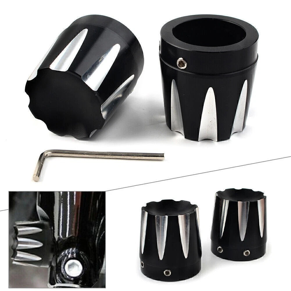 CNC Front Axle Nut Covers for Harley Dyna Electra Street Glide Road King (–)