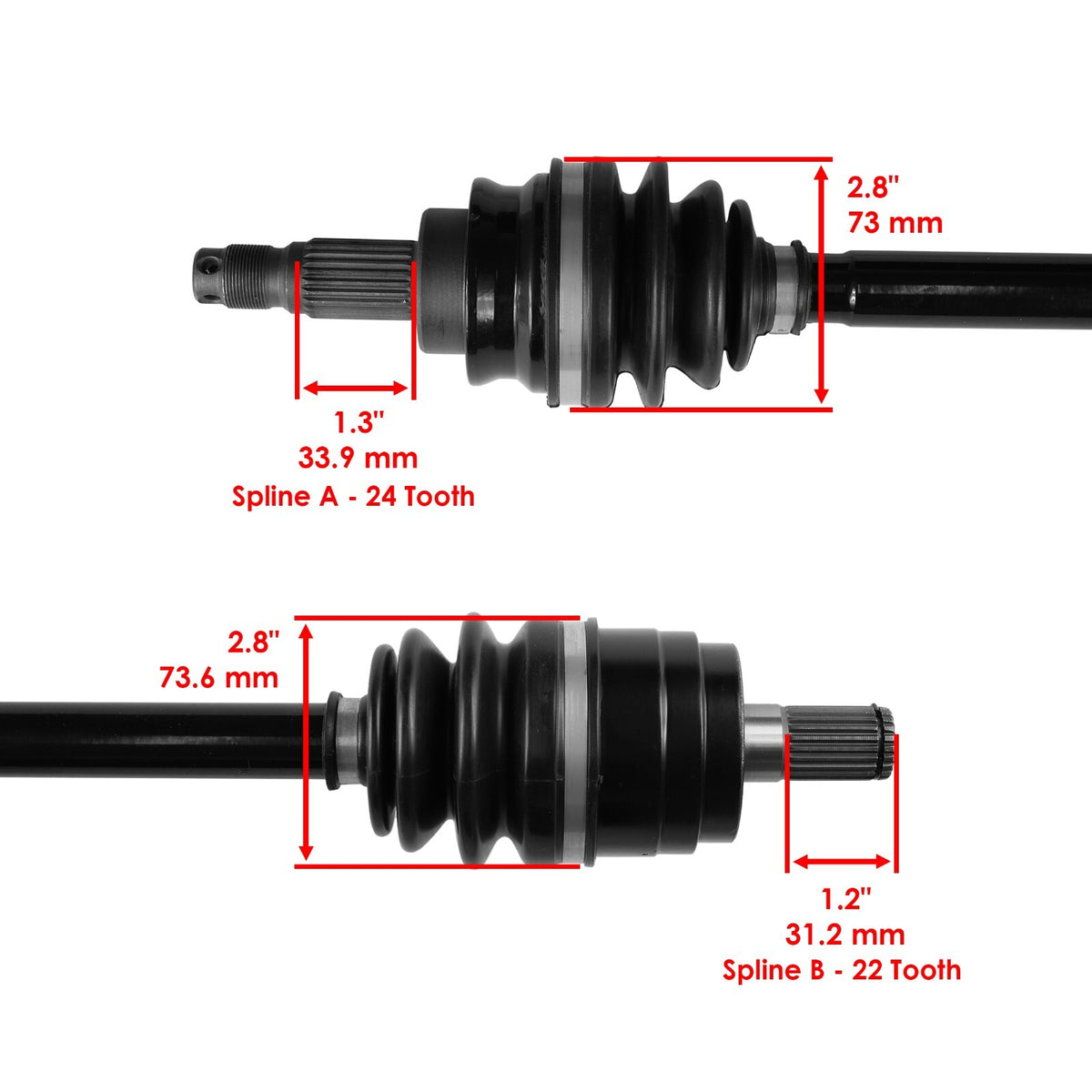 CV Joint Axle Kit Rear Left Right Replacement for Honda Rincon 650 (2004–2005)