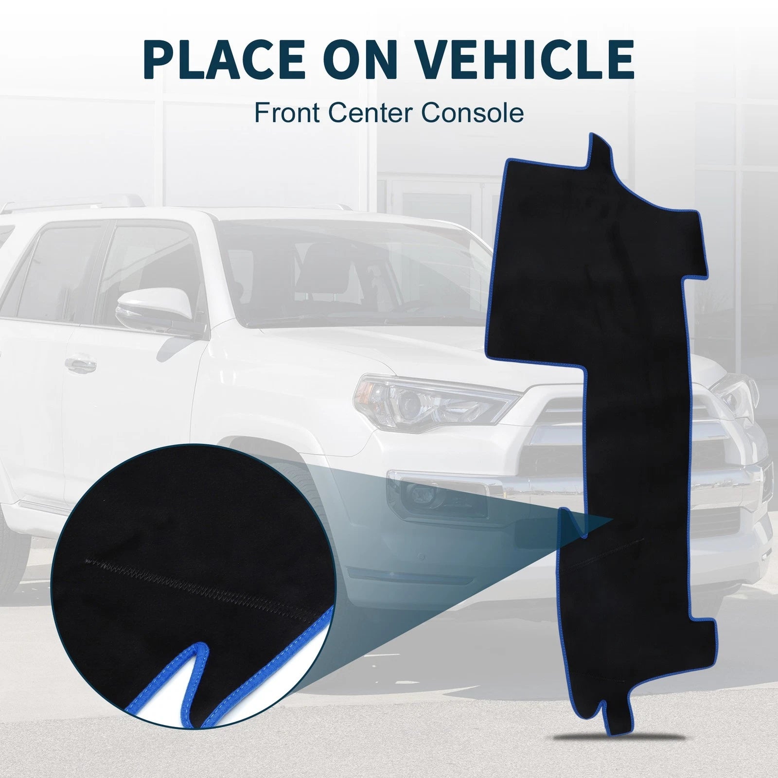 Dash Cover Mat Sun Protector for Toyota Mark X (2005–2013) Black Blue