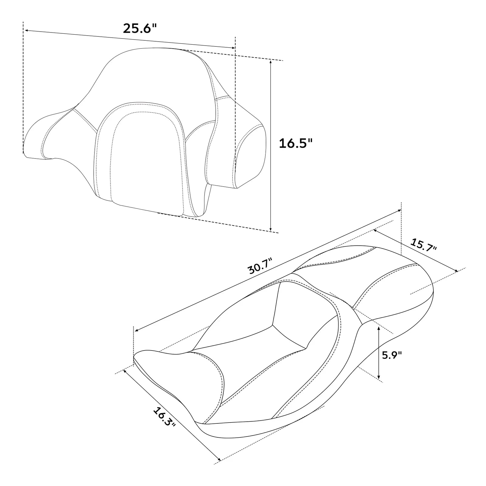 Driver Passenger Seat Backrest for Harley Touring Road Glide (2014–2023)