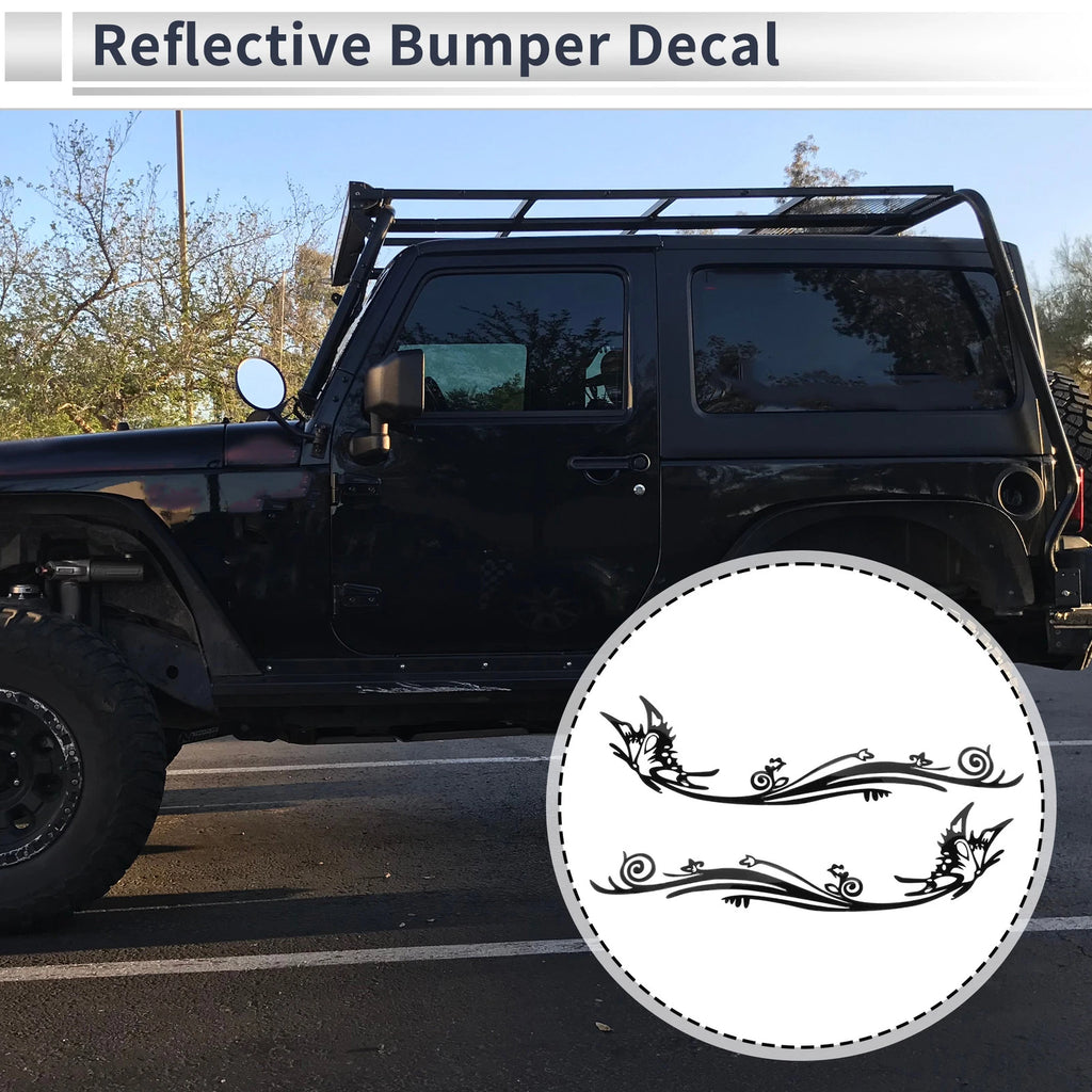 Reflective Bumper Decal for - Black Butterfly Pattern