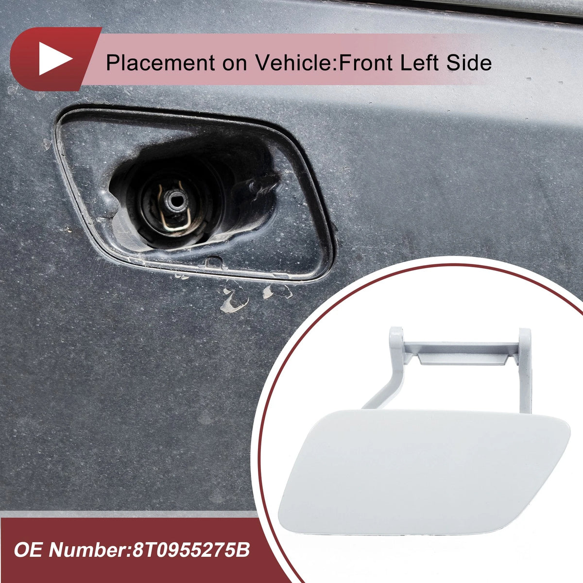 Front Left Washer Nozzle Cover Cap No. 8T0955275B for Audi A5 (2012–2017)