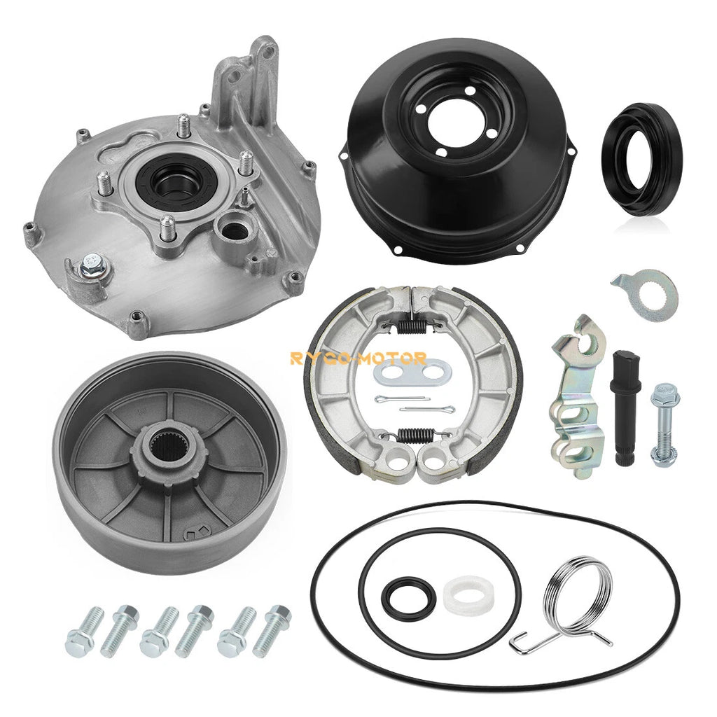 Rear Brake Drum Hub Plate Cover Shoes Kit for Honda TRX400FA/FGA (2004–2007)