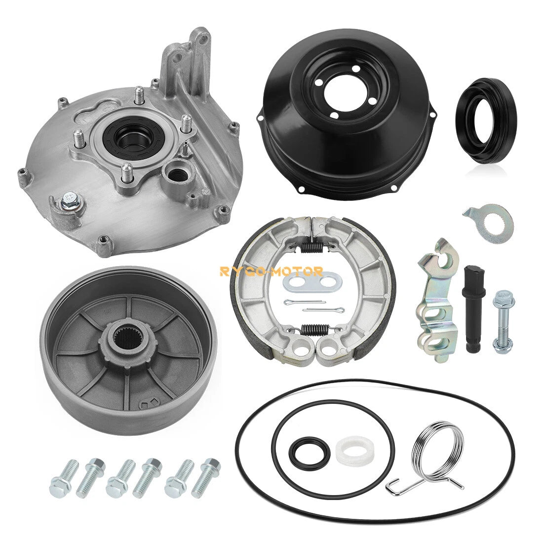Rear Brake Drum Hub Plate Cover Shoes Kit for Honda TRX400FA/FGA (2004–2007)