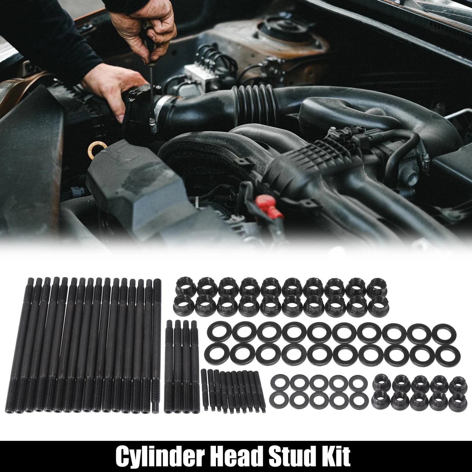 Cylinder Head Stud Kit Replacement for Chevy LS1 LQ9 4.8L 5.3L 5.7L 97-03