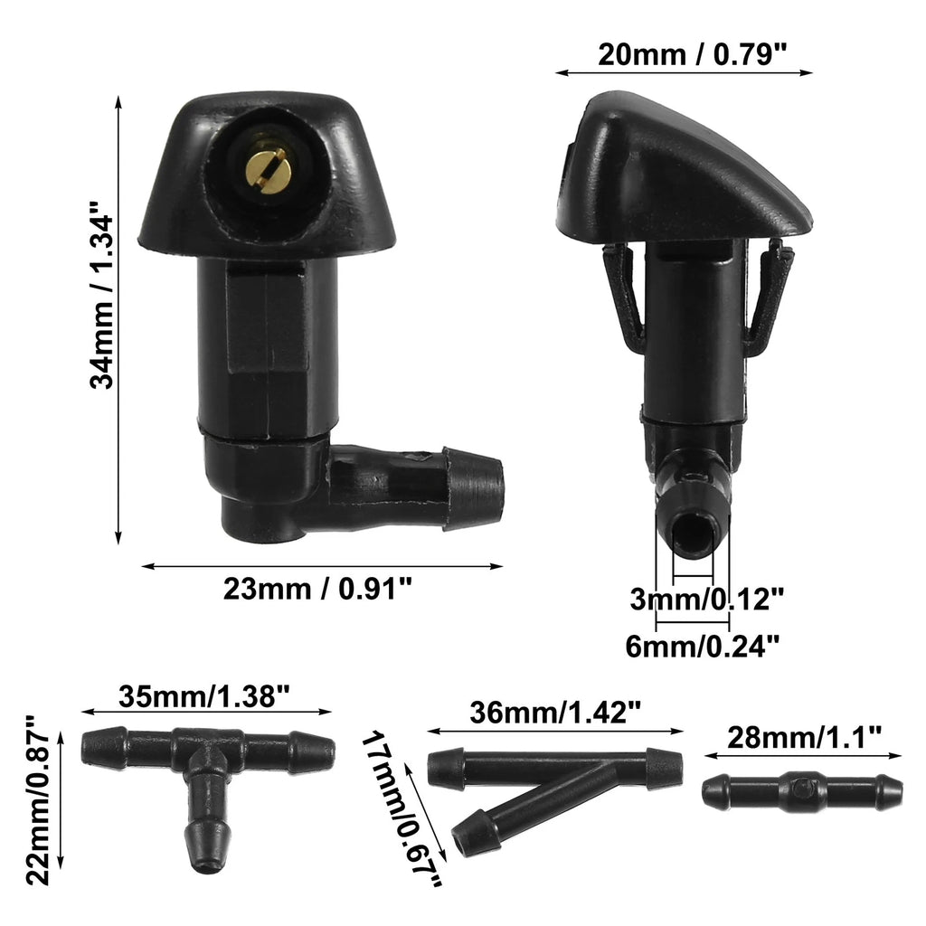 Windshield Washer Nozzle Hose Kit 2pc for Honda Accord (2003–2017)