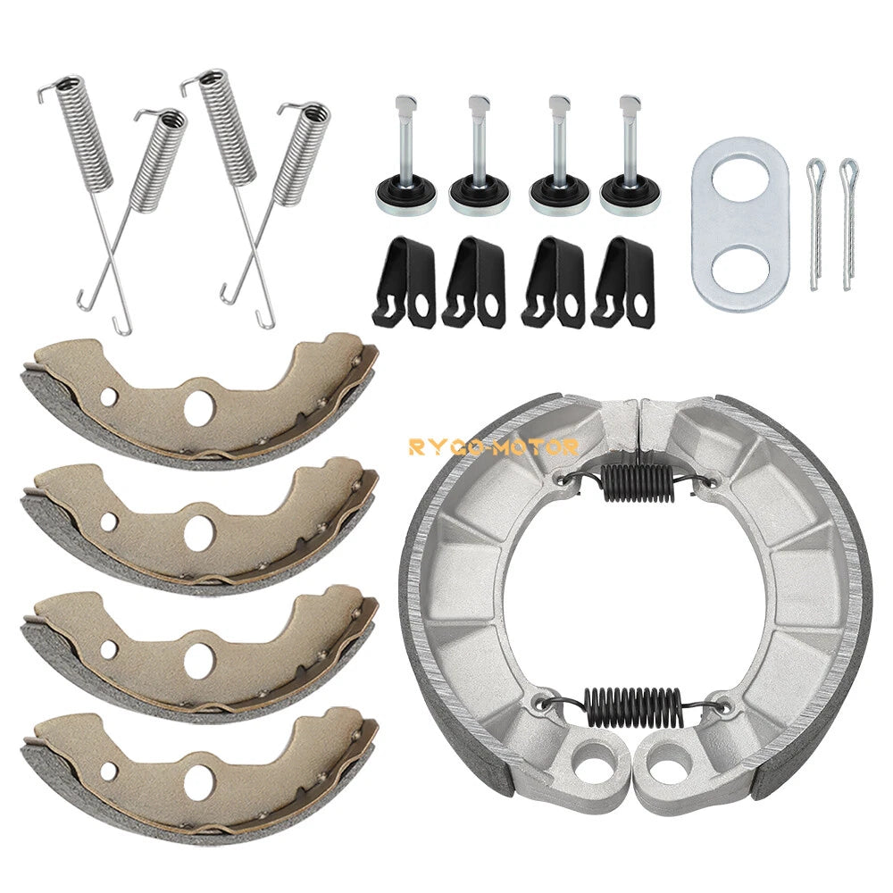 Front & Rear Brake Shoes w/Pin Kits for Honda TRX500FA/FGA Rubicon 500 (2001–2004)