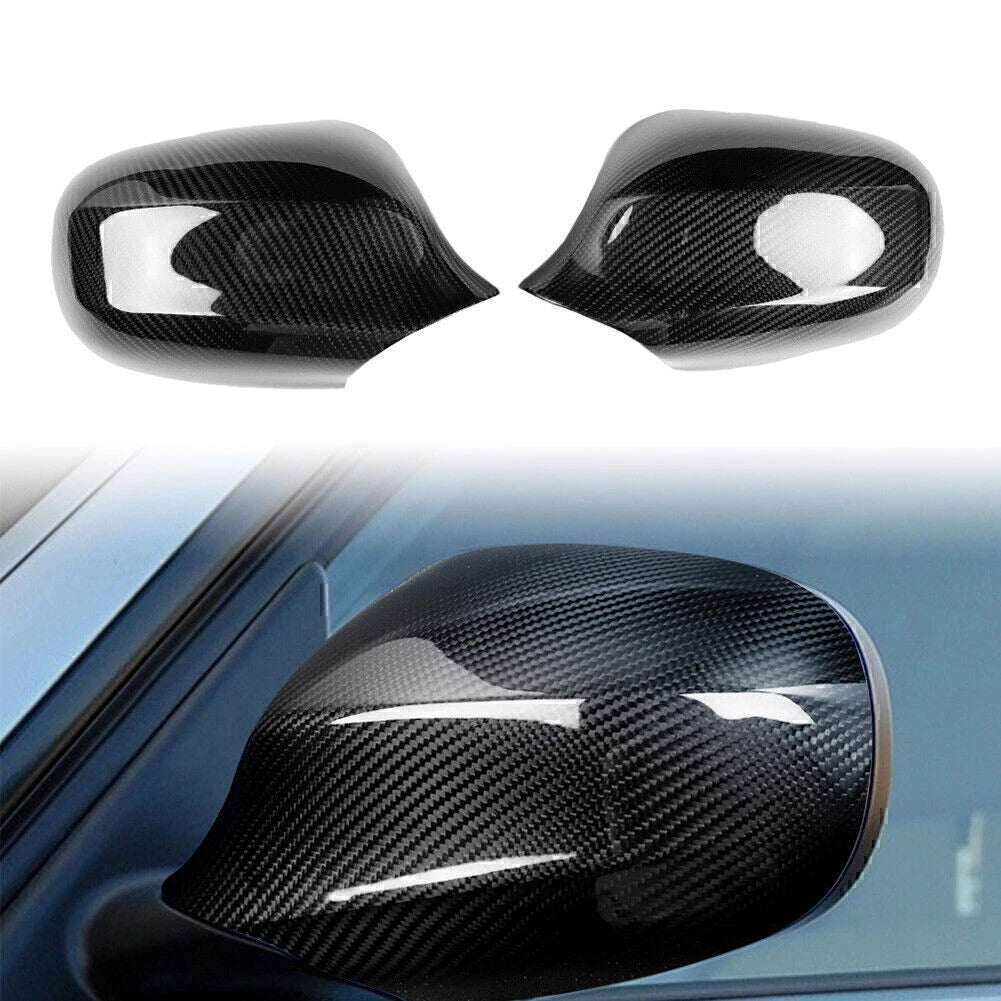 Real Carbon Fiber Side Mirror Cover Cap for BMW E90 E91 (2005–2012)