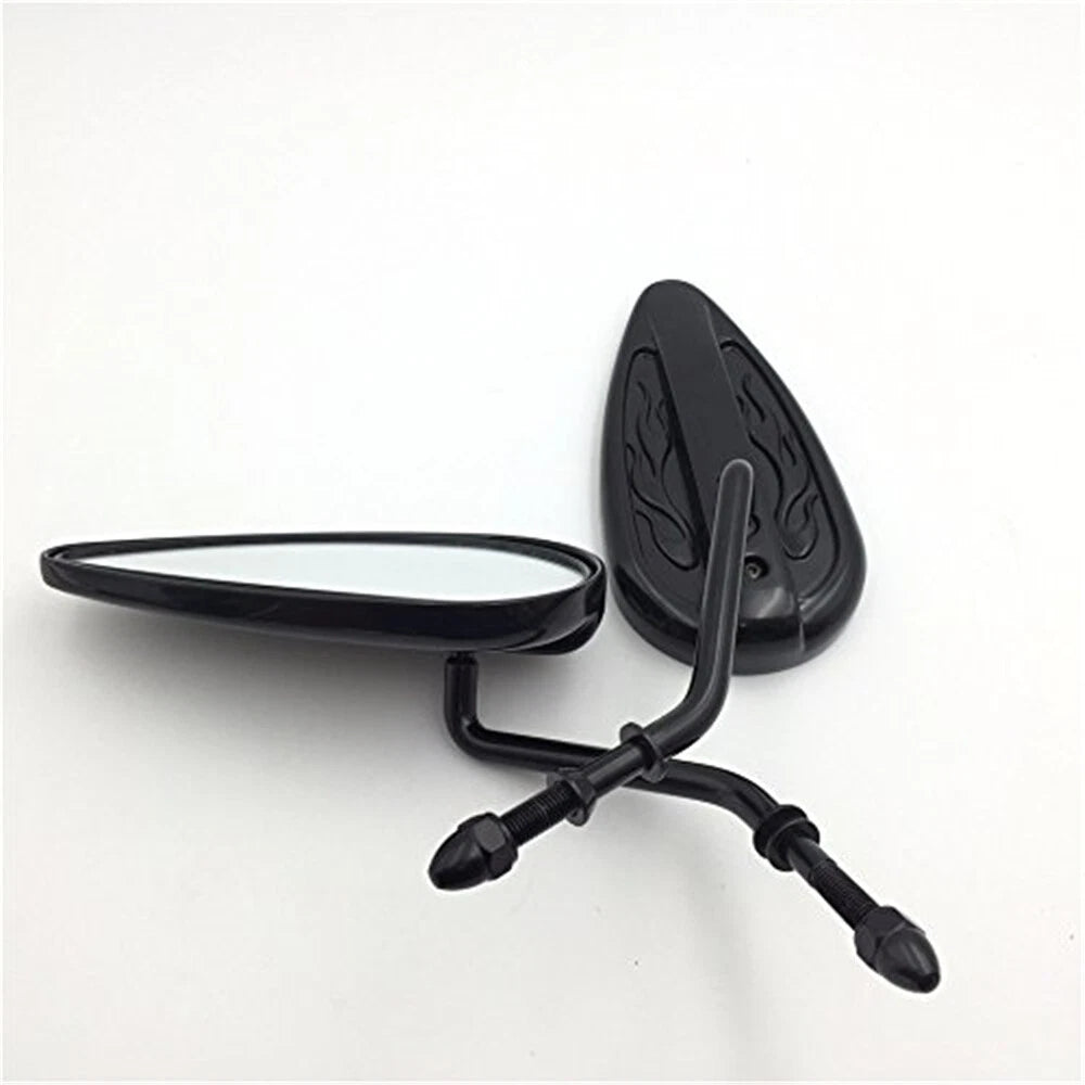 Furious Black Flame Mirrors for Harley Sportster Dyna Touring Softail