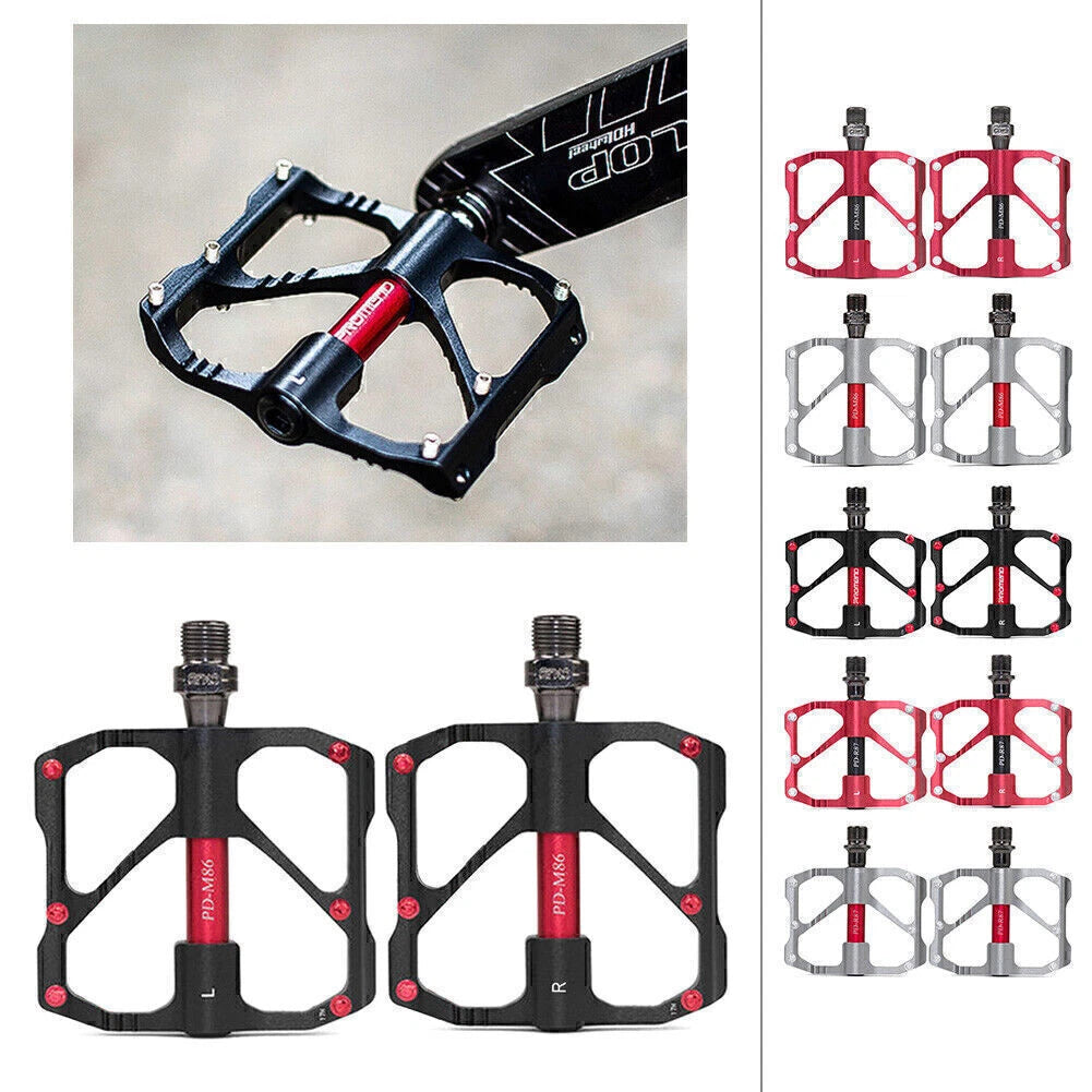 Flat Platform Pedals for MTB Road Bike (3 Bearings)