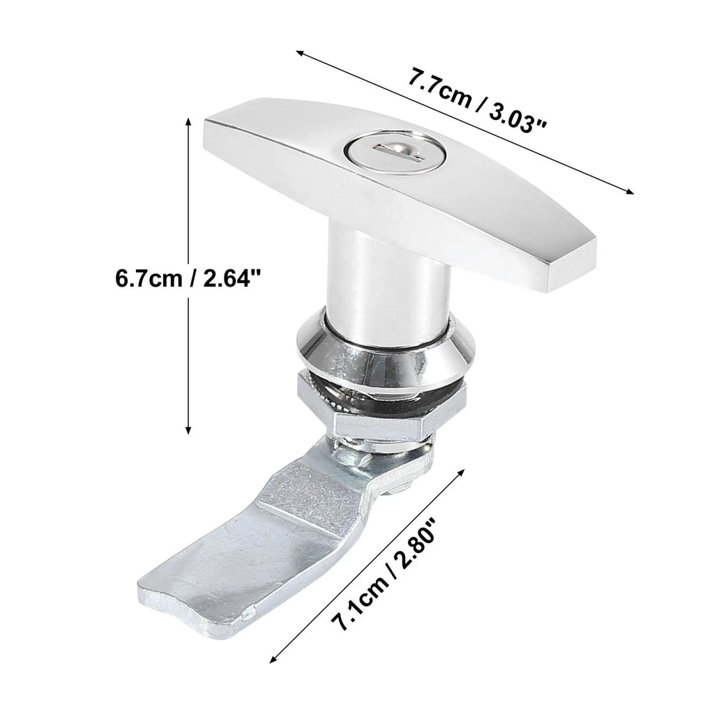 T Handle Door Lock Latch with Keys Replacement for RV Truck Trailer Box (—)