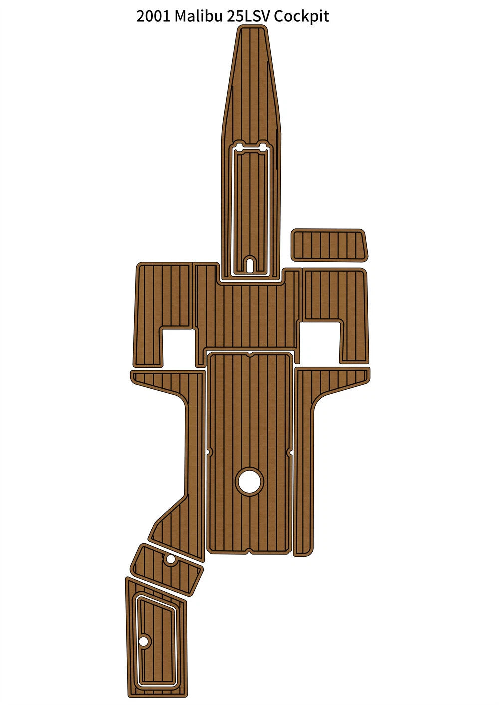 EVA Foam Faux Teak Deck Floor Mat for Malibu 25 LSV (2001)