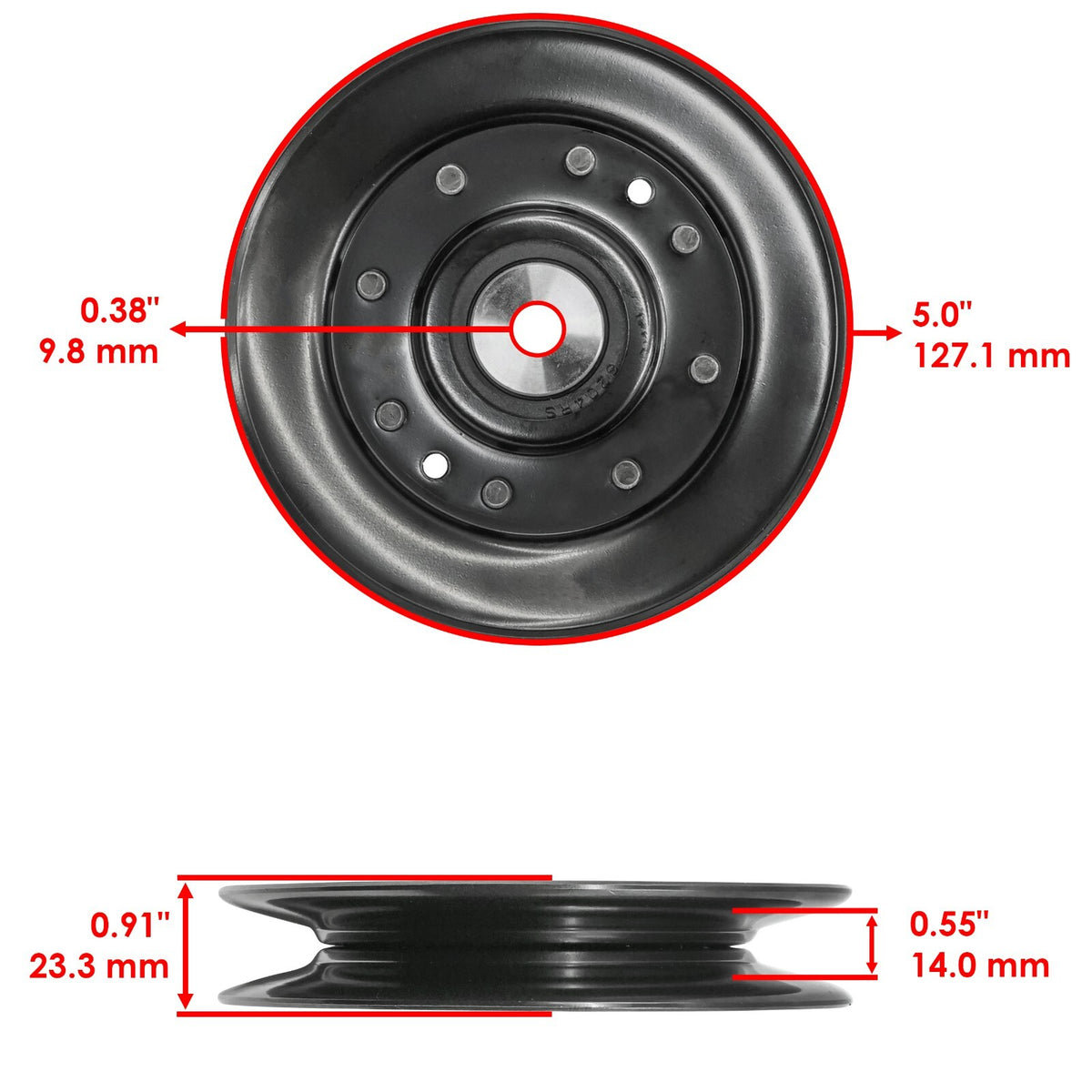 Deck Pulley Replacement for John Deere X700 X720 X724 X728 X740 (60 in) (2010–2019)