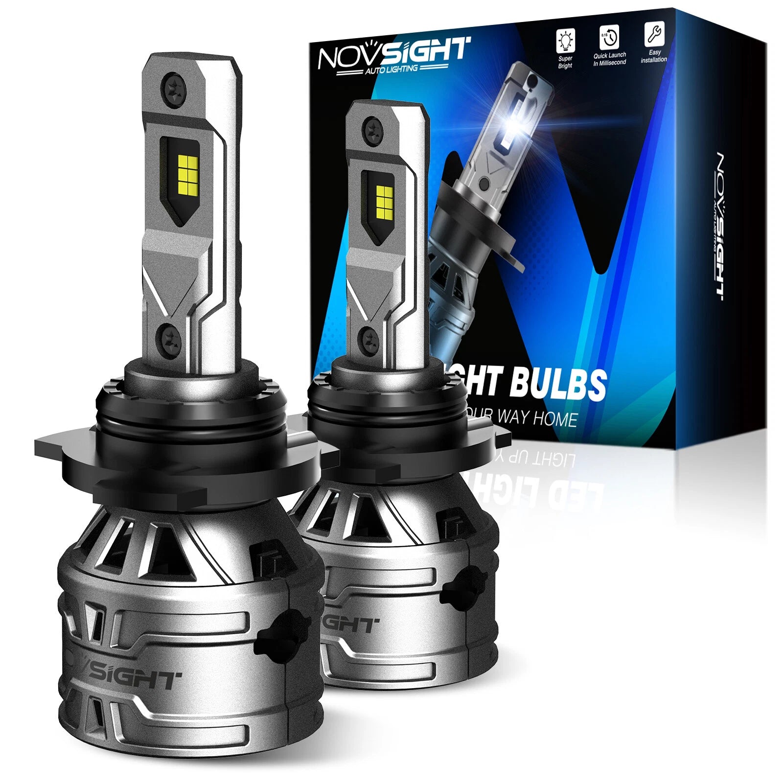 2X 9012 HIR2 LED Headlight Bulbs for Novsight (6500K)