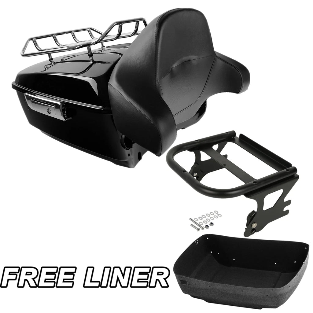 Trunk Backrest Pad Mount Rack for Harley Touring Electra Road Glide (1997–2008)