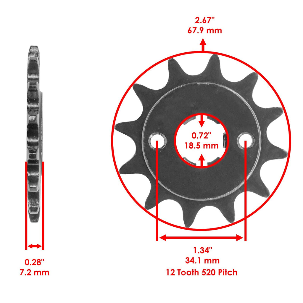 Front Rear Sprockets Kit for Honda ATC200X (1983–1985)