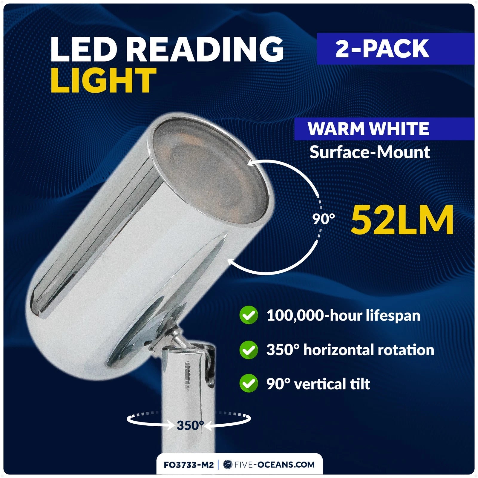2X LED Reading Lights for RV Interior (LED Light Fixtures)