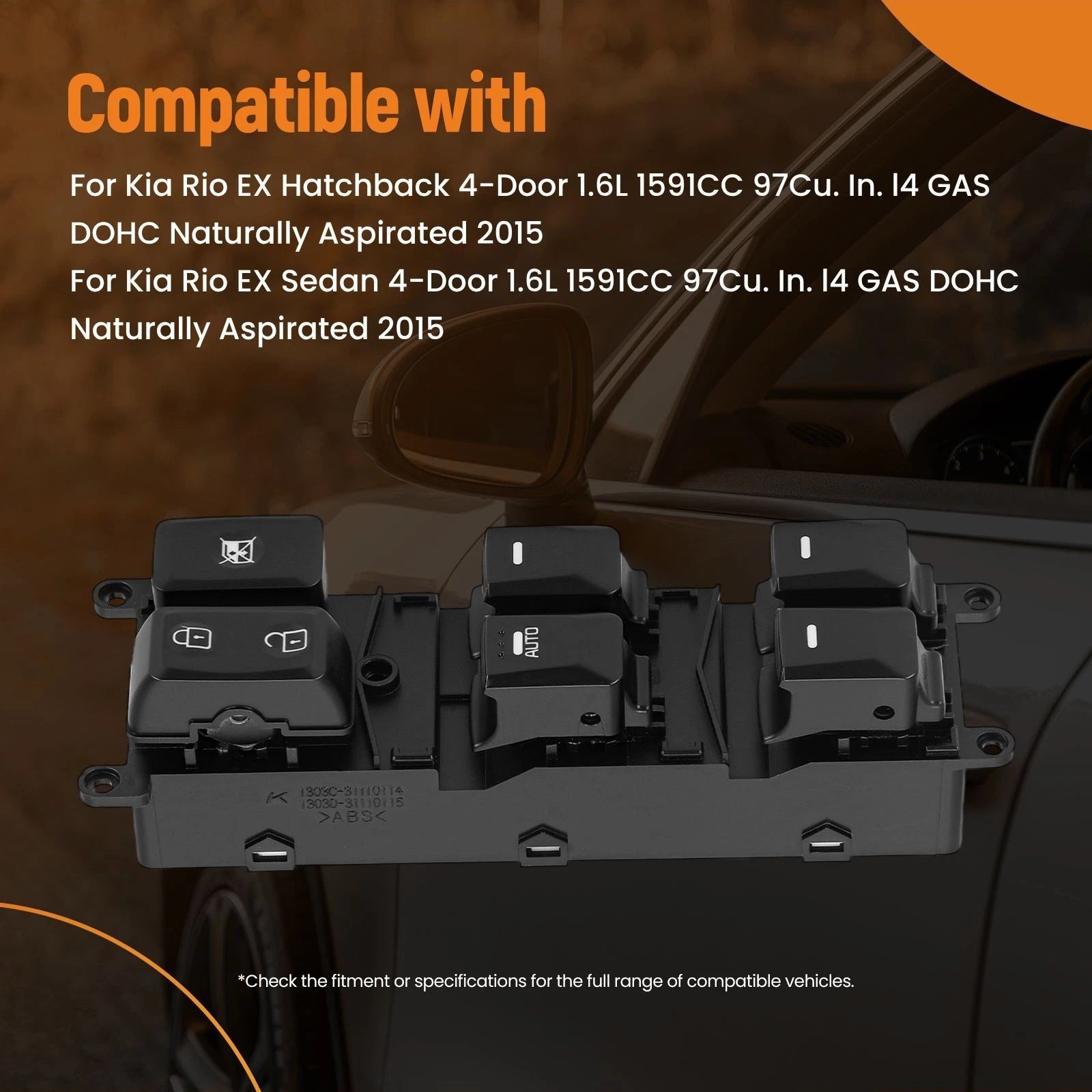 Driver Side Power Window Switch for Kia Rio 2012–2015 935701W155