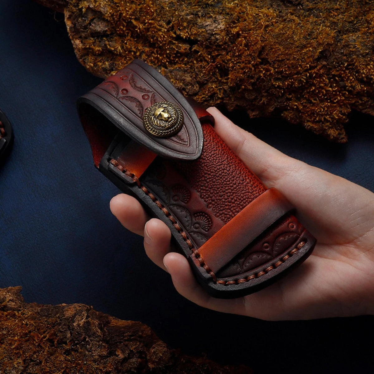 Leather Knife Sheath for Folding Knife Pocket Knife (4")