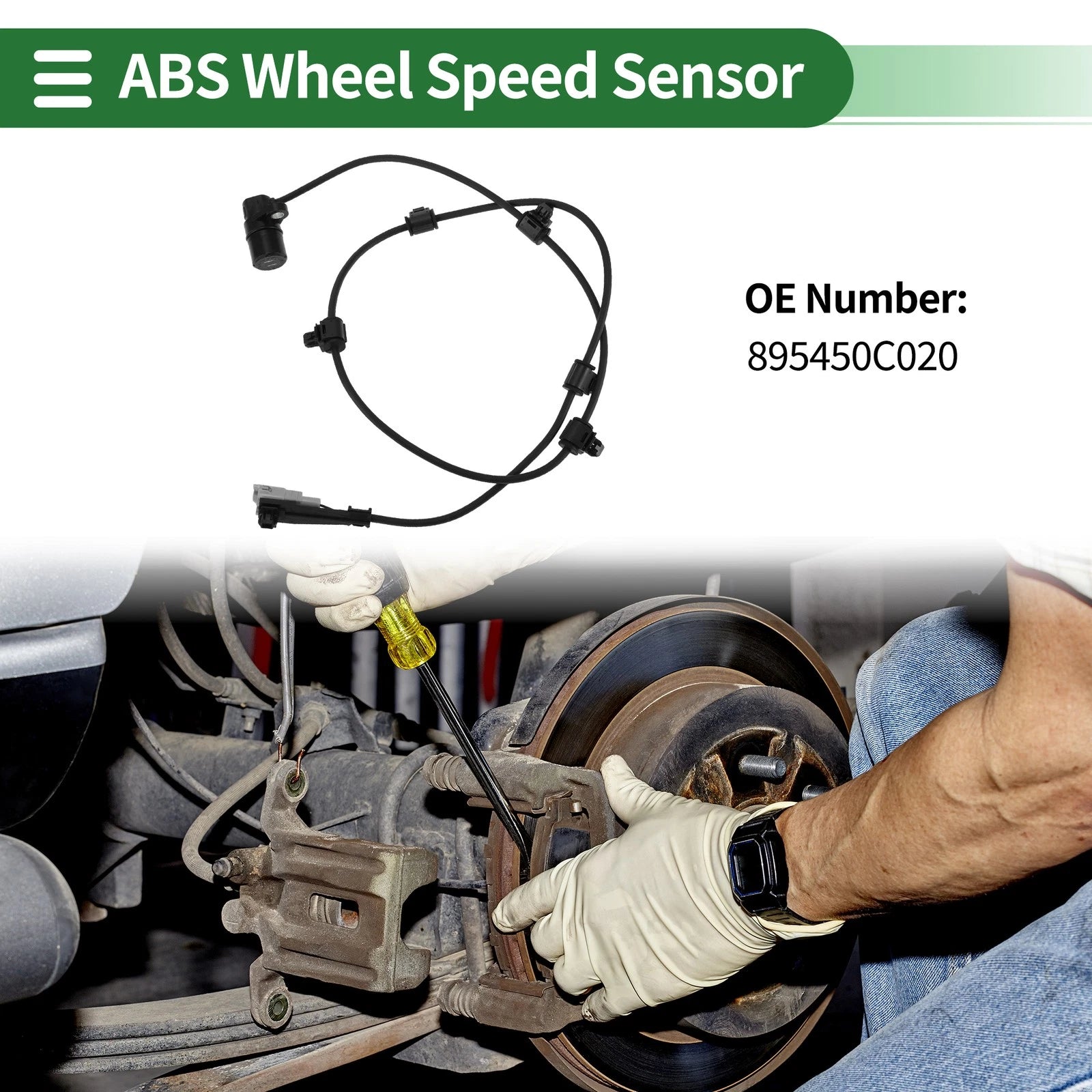 ABS Wheel Speed Sensor Rear Right Replacement for Toyota Tundra (2007–2021)