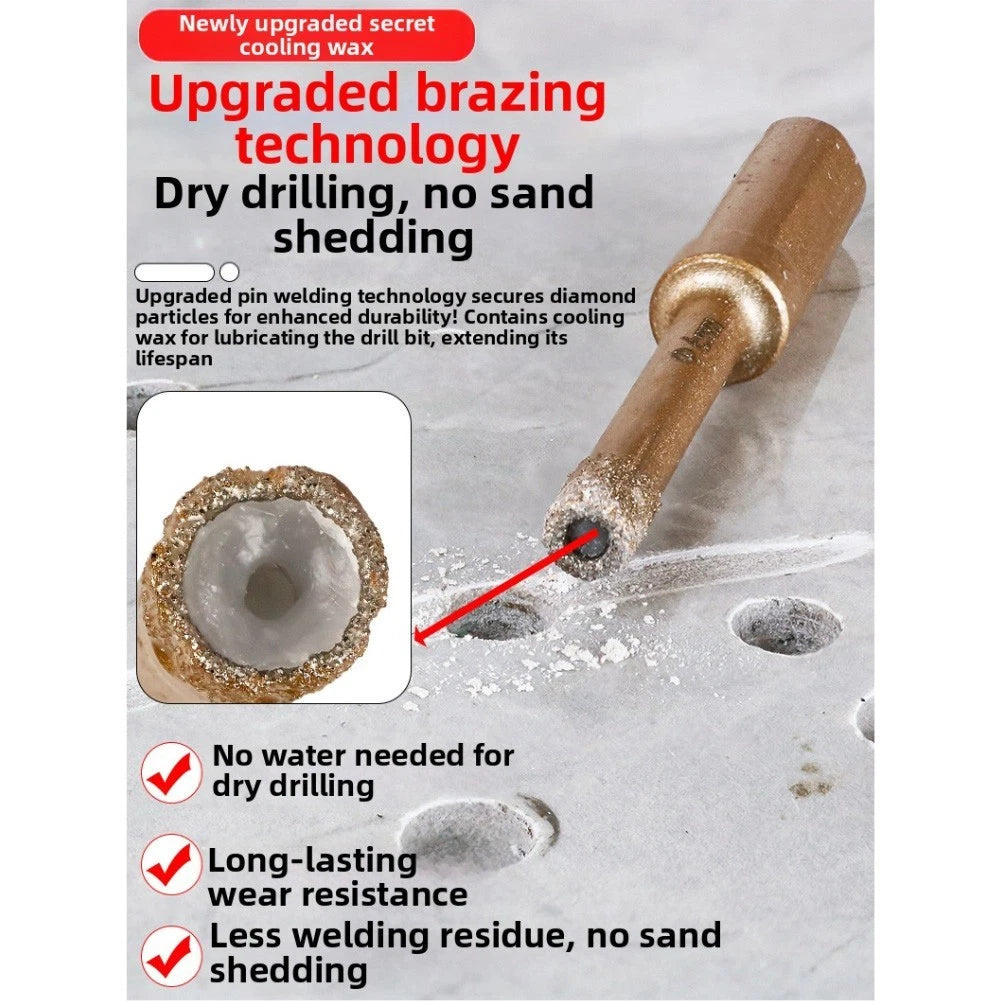 4 Piece Diamond Drill Bit Set for Hard Tiles Granite Concrete
