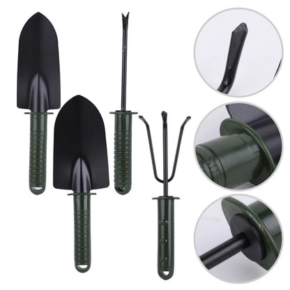 Set of 4 Mini Rubber Handle Garden Tools for Precise Plant Care