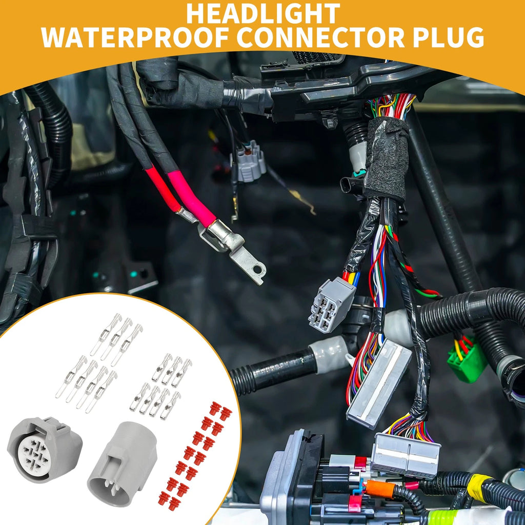 7 Pin Waterproof Headlight Connector Plug Set for Toyota Lexus (2005–2025)