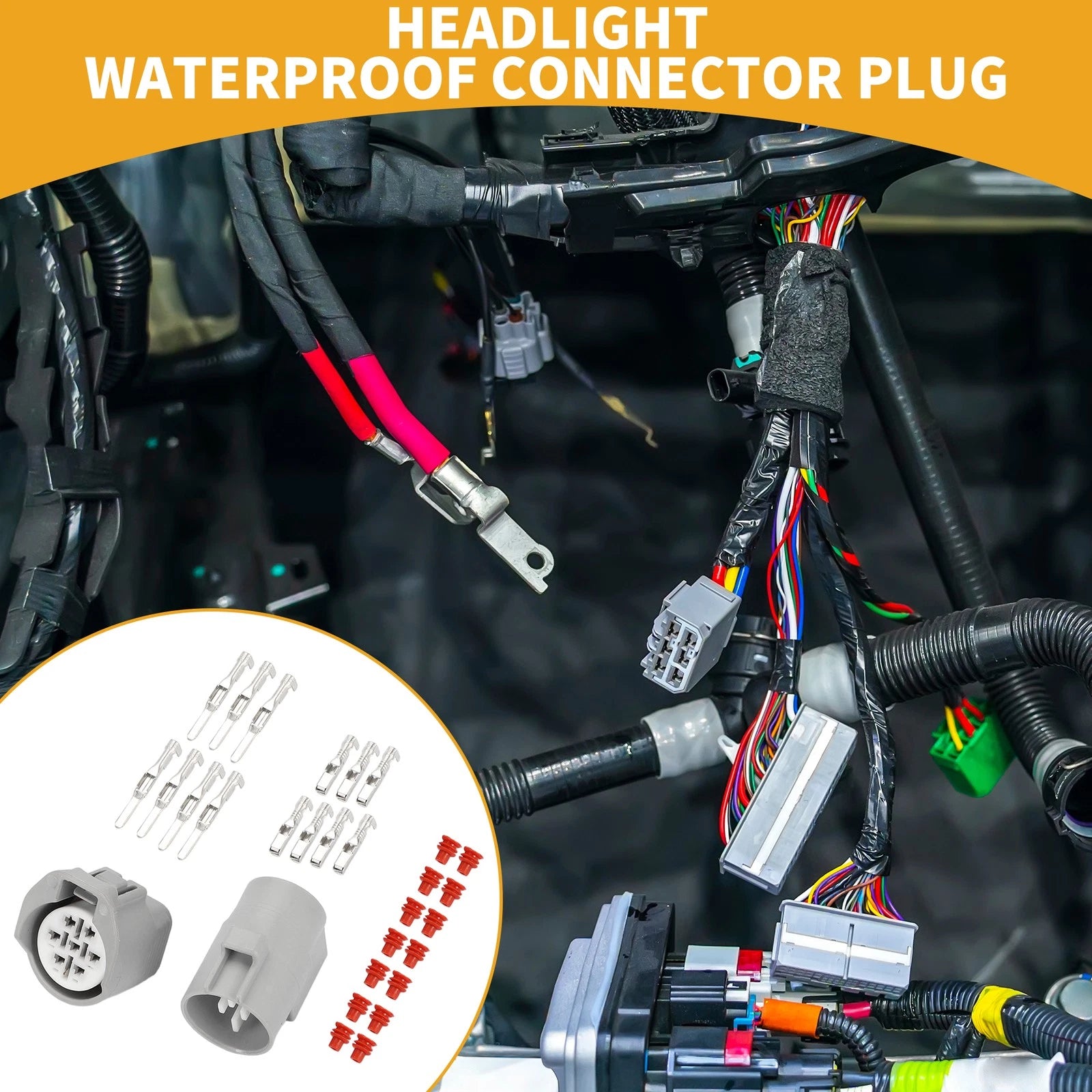 7 Pin Waterproof Headlight Connector Plug Set for Toyota Lexus (2005–2025)