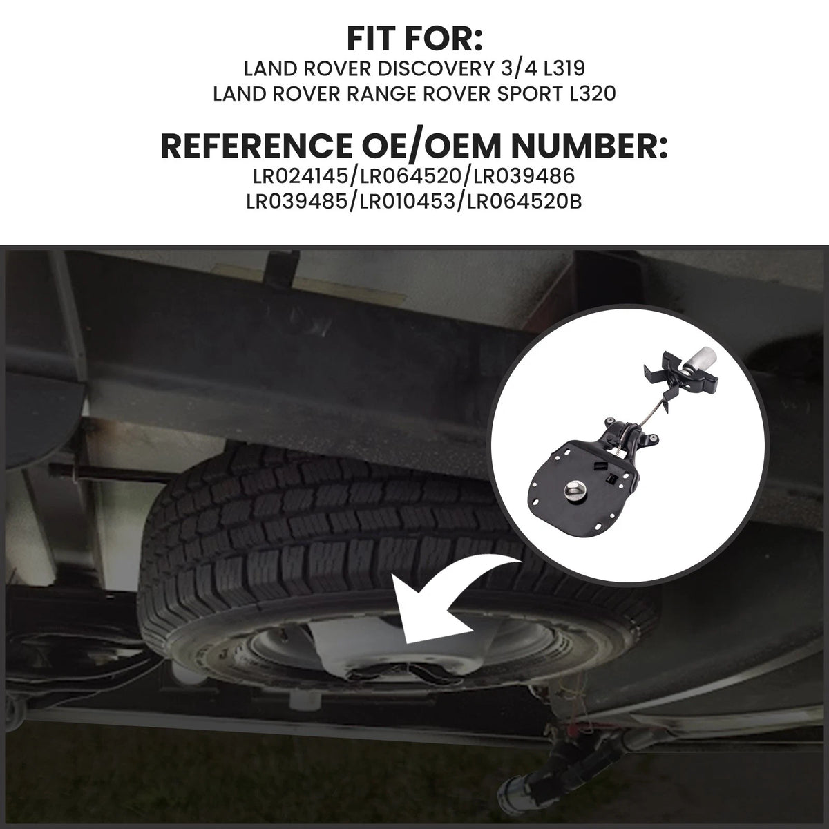 Spare Tire Winch for Range Rover Sport Discovery (LR064520, LR064520B)