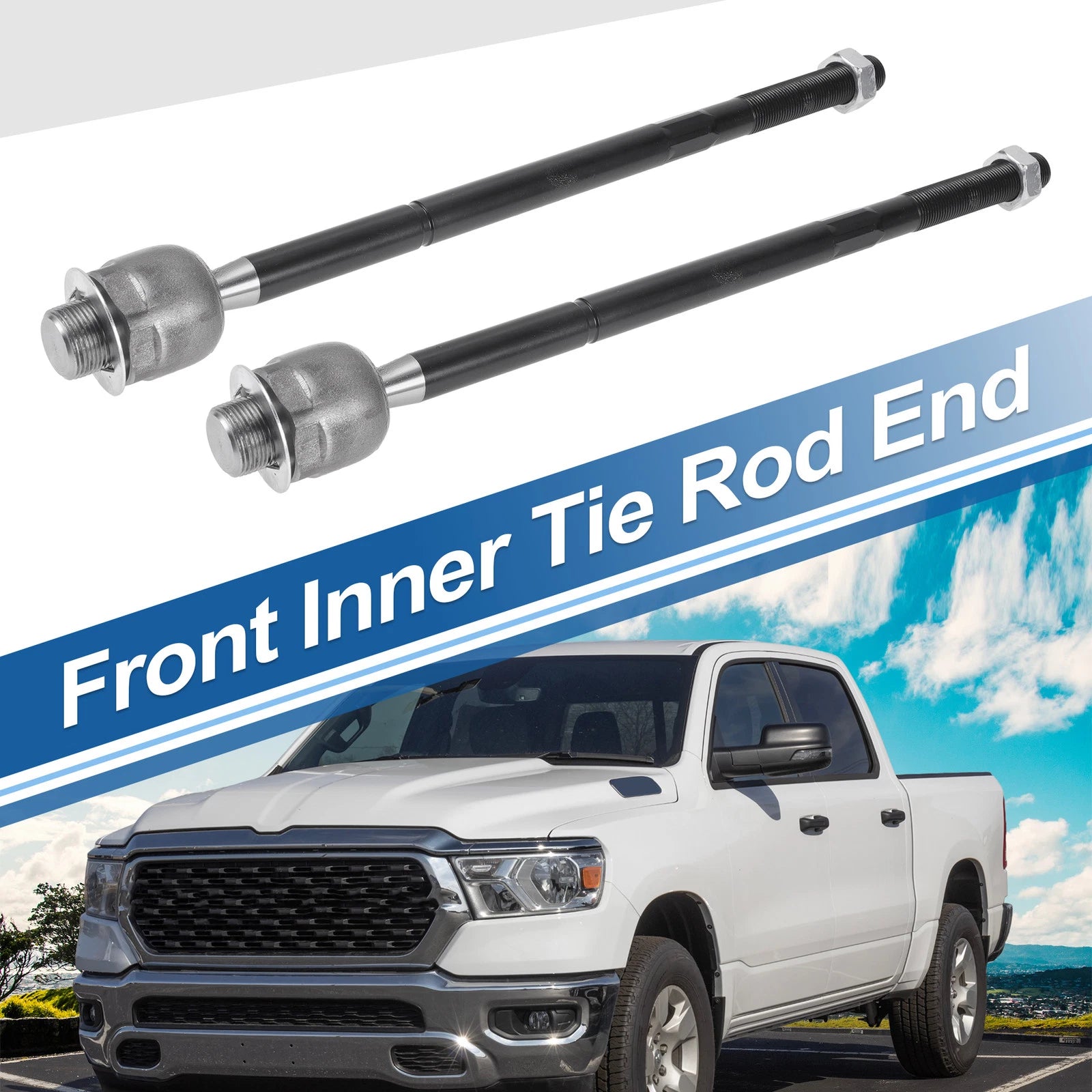 2X Front Inner Tie Rod End Links for Dodge Ram 1500 (2006–2010)