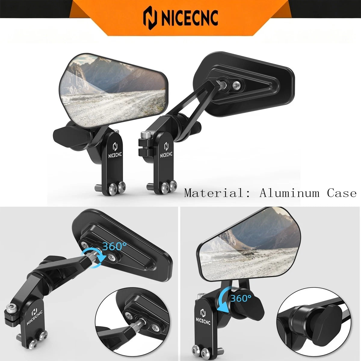 Quick Flip Arrow Folding Mirrors for Motorcycle (Universal)