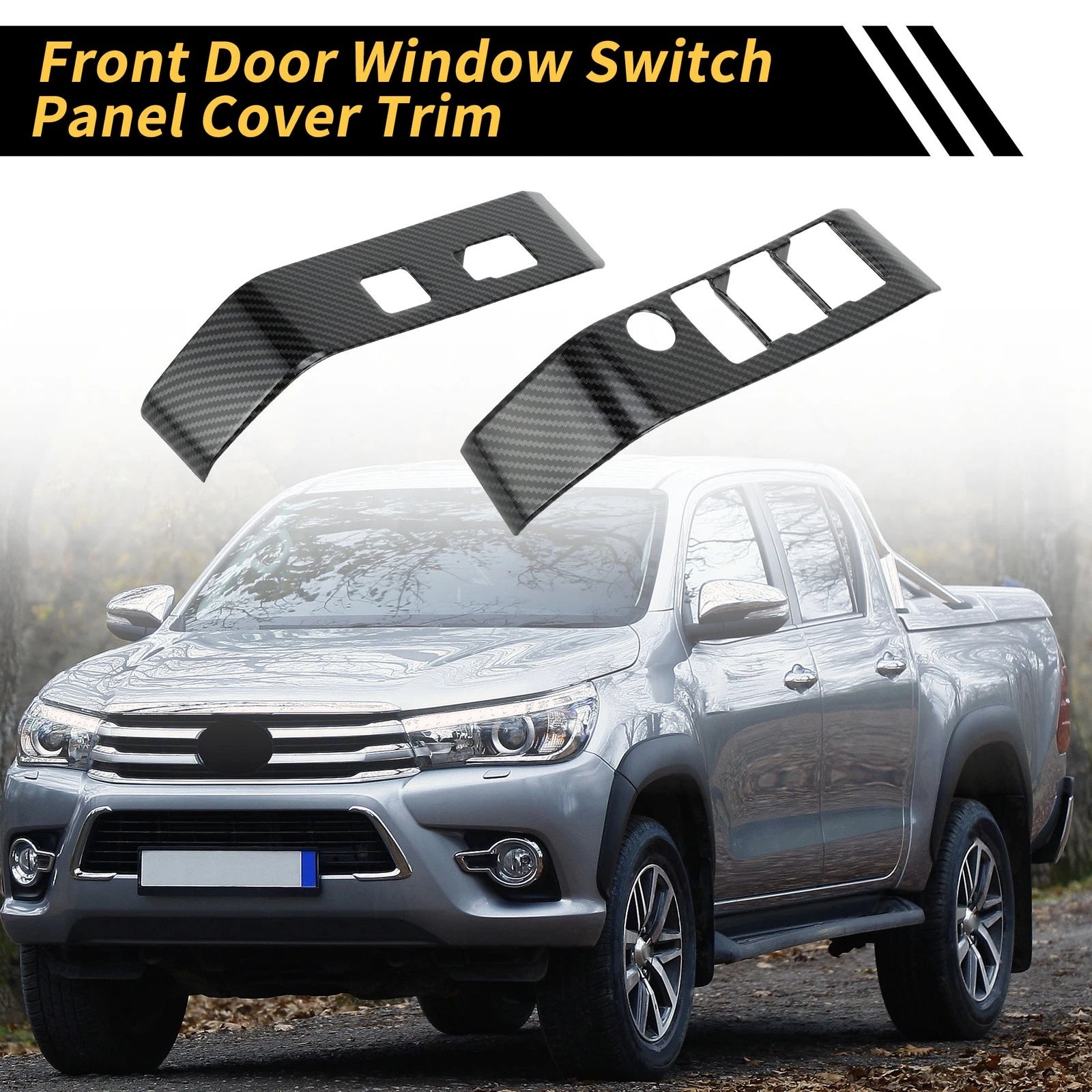 Carbon Fiber Pattern Front Door Window Switch Panel Set for Toyota Tacoma (2016–2023)