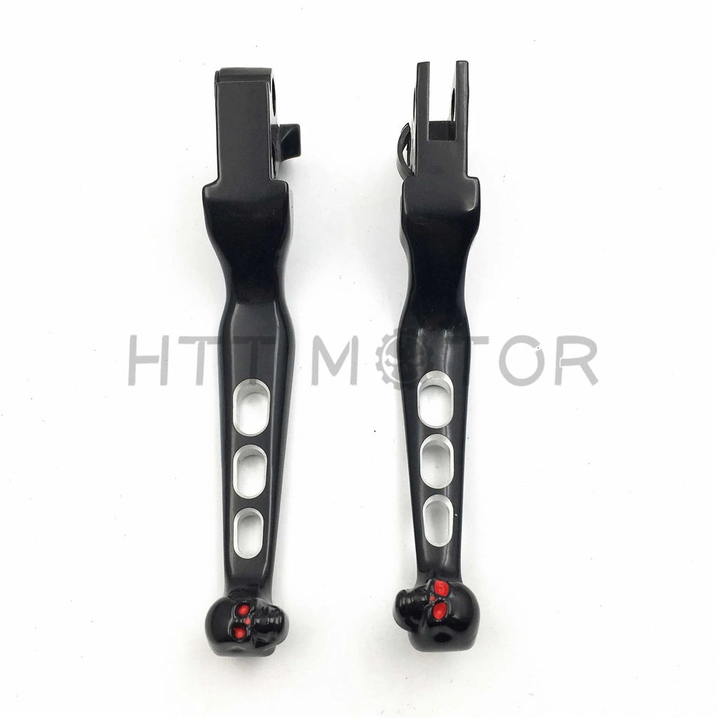 Black Smooth Wide Blade Levers for Harley-Davidson Road King (2014–2023)