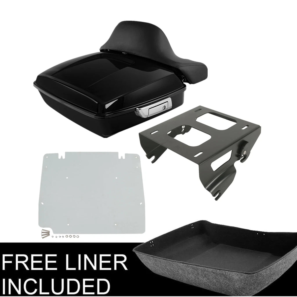 Chopped Trunk Backrest Solo Mount Rack Plate for Harley Touring (2014–2026)
