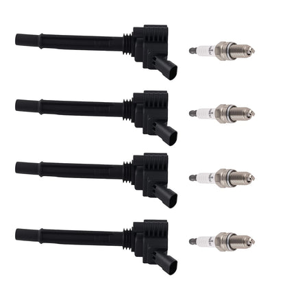 4X Ignition Coil + Iridium Spark Plug for Dodge Dart Fiat 500 (2012–2017) UF673