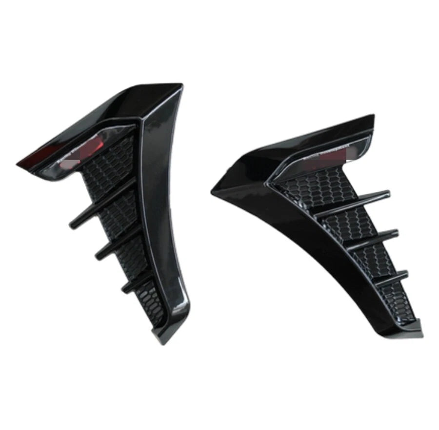 Glossy Black ABS Side Wing Air Flow Fender Grill Intake Vent Trim for Car