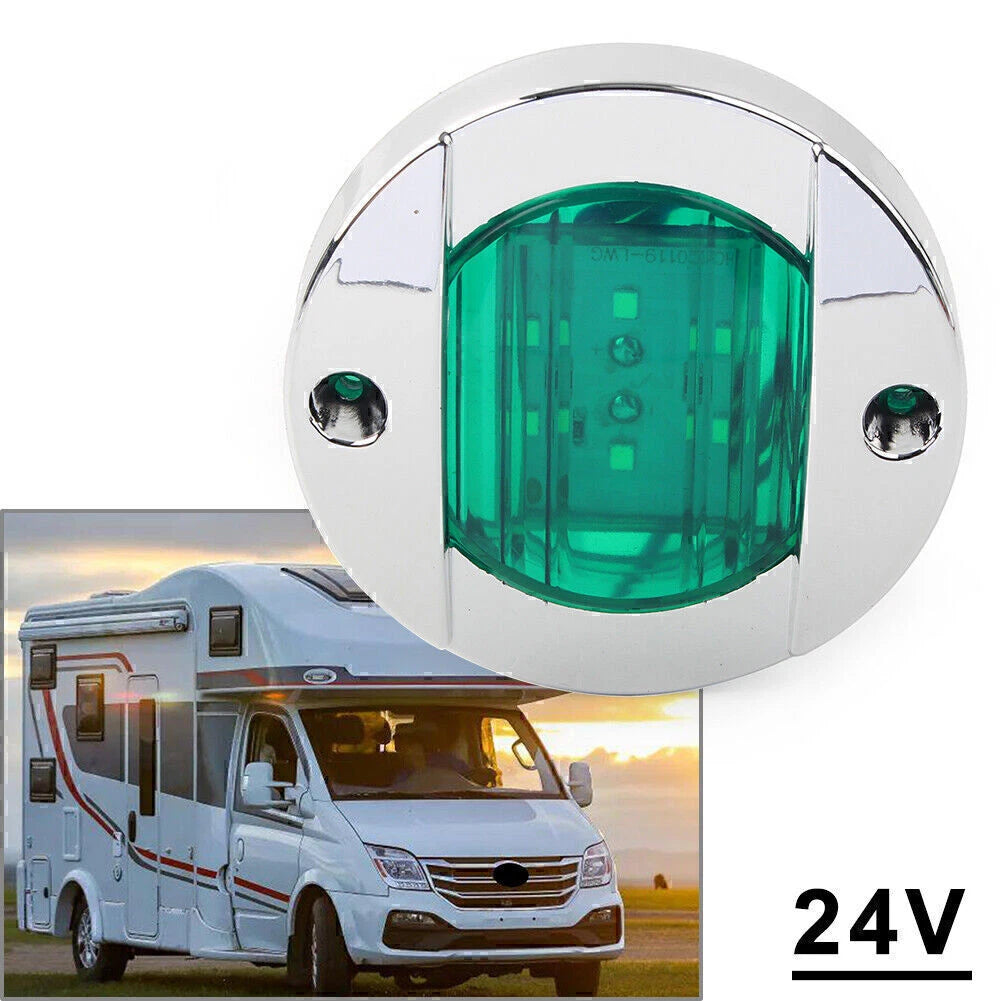 24V LED Side Marker Light for Truck Trailer RV Boat (Round)