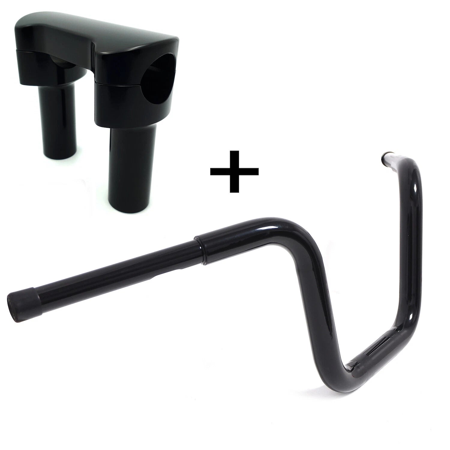 12" Black Fat Mini Ape Handlebar w/ Riser for Harley Softail (2018–2023)