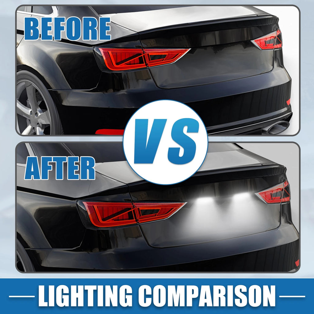 License Plate Light Assembly White LED Pair for BMW (2008–2018)