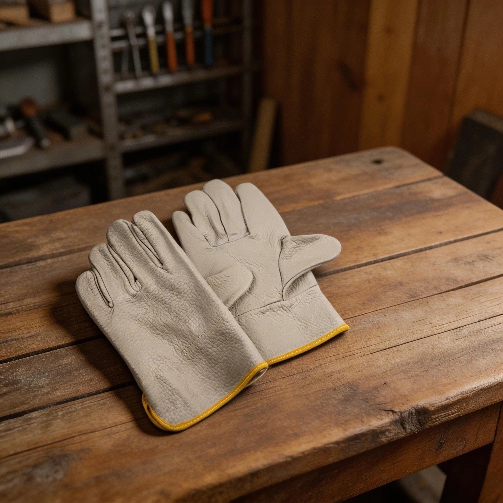 Welding Gloves Full Leather Cowhide Heat Insulation for Work Use