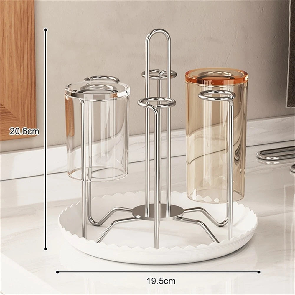 Cup Drying Rack with Drain Tray for Quick Drying and Easy Access