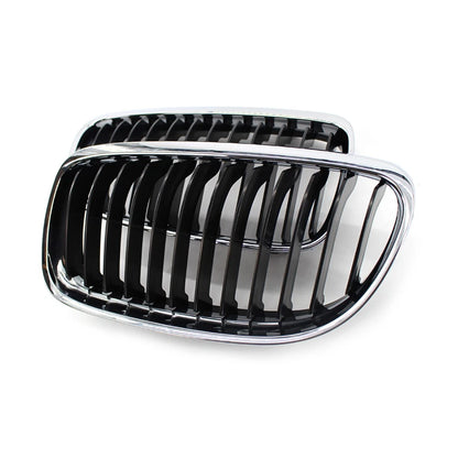 2pcs Front Kidney Grille Chrome Black For BMW E90 E91 LCI 328i 335i 2009-2011 10