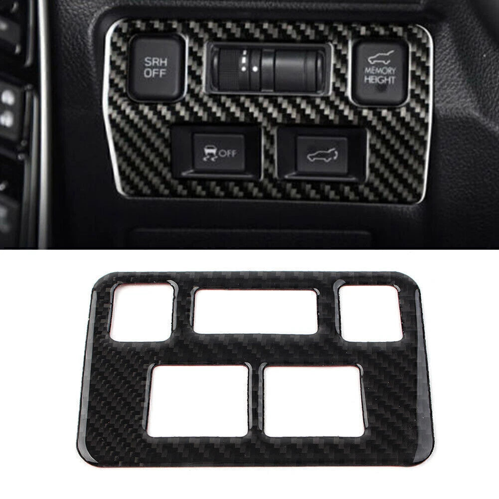 Carbon Fiber Front Headlight Button Frame Cover for Subaru Forester (2013–2018)