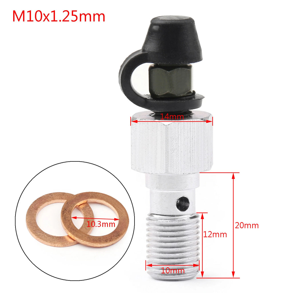 M10 X 1.25mm Brake Bleeder Nipple Caliper Bleed Screw for Motorcycle Car