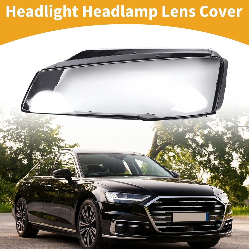 Headlight Lens Cover Front Left for Audi A8 (2014–2017) Clear Black