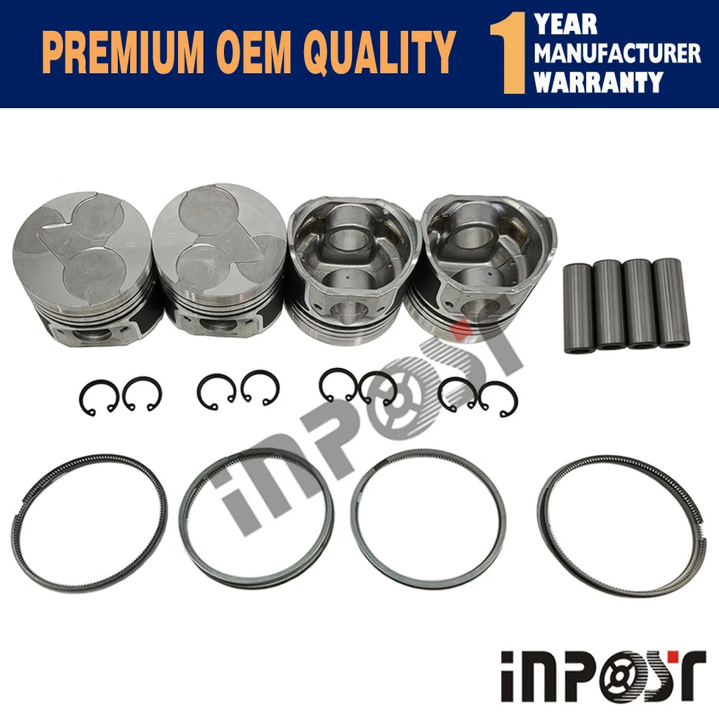 Piston Kit & Rings STD for Kubota V1305 Engine (4 Cylinders, 76mm)