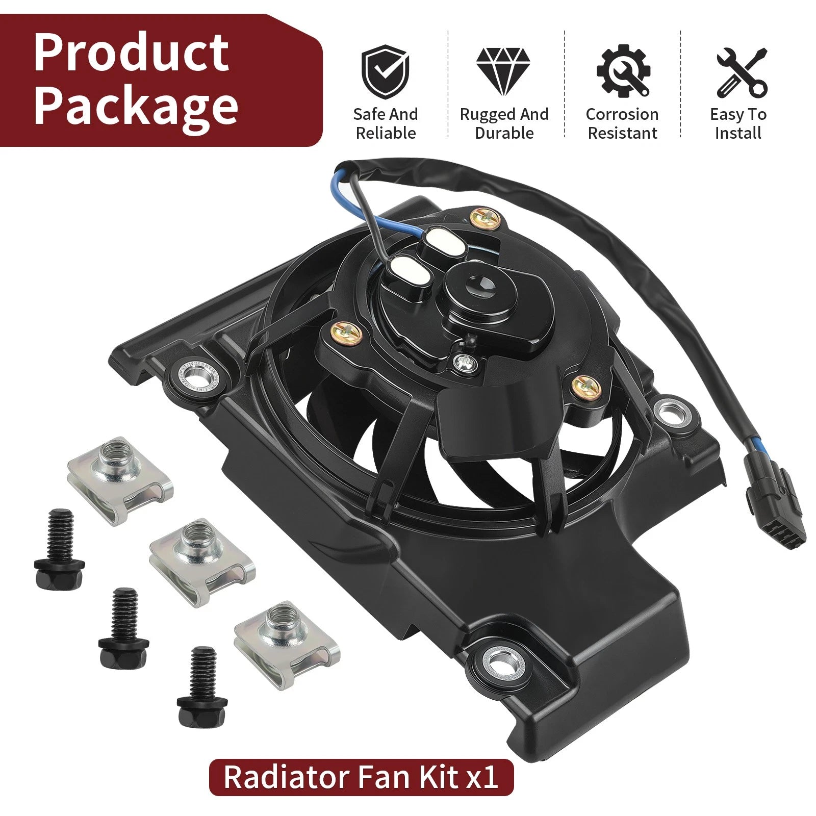 Radiator Fan Kit for Yamaha YZ250FX WR250F (2020–2024) B3J-E24E0-V0-00
