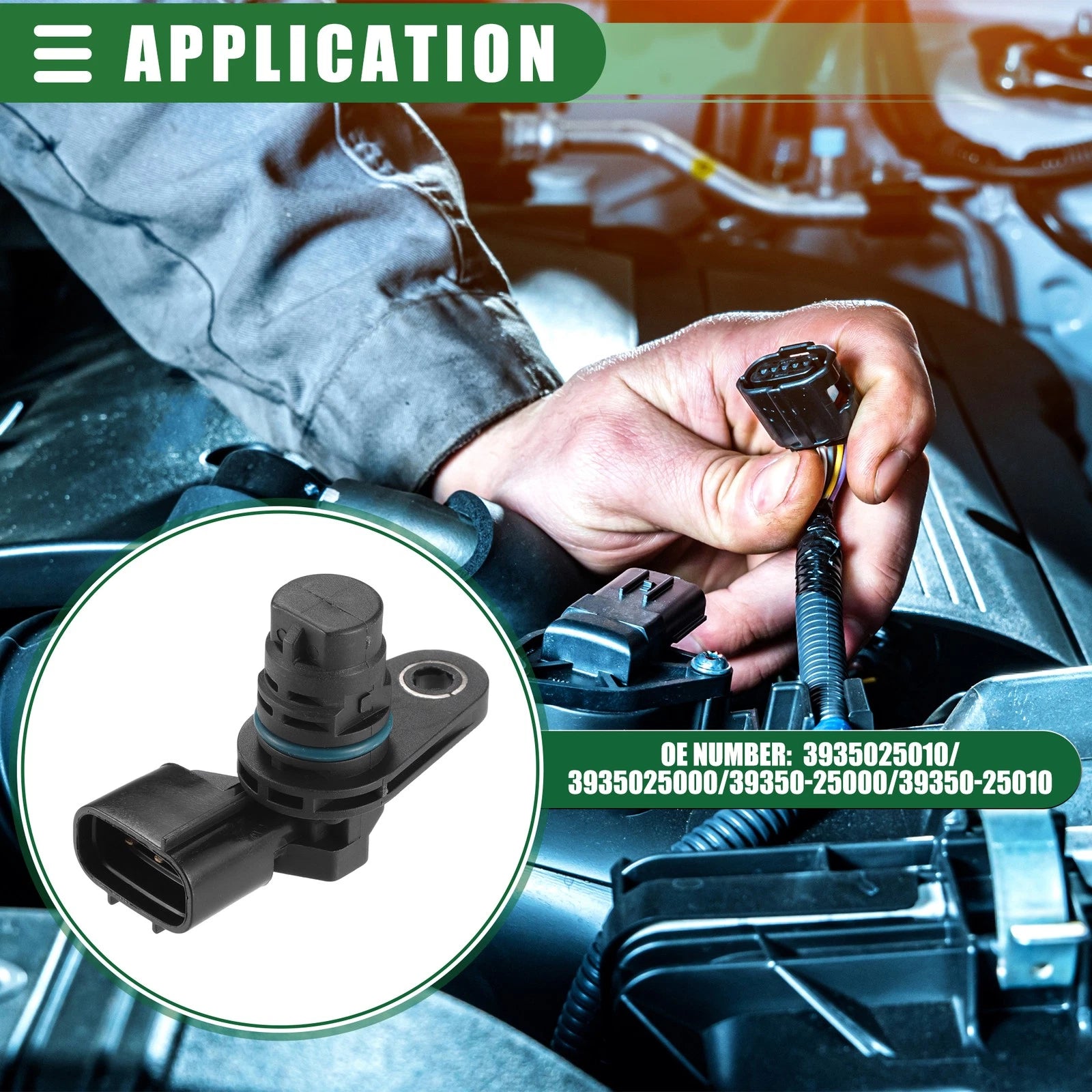 2pcs Engine Camshaft Position Sensor Replacement for Hyundai Santa Fe (2010–2014)