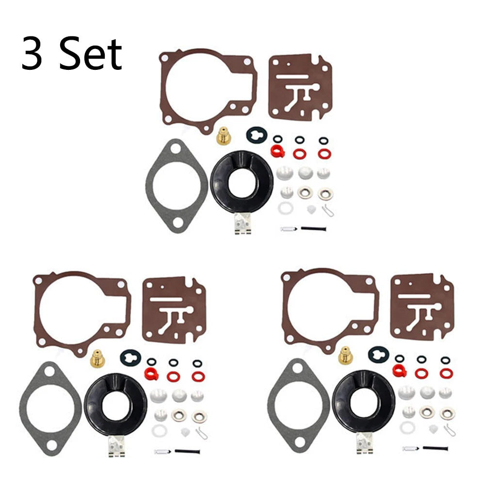 Set of 3 Carburetor Rebuild Kits for Johnson Evinrude 396701 (18-75HP)